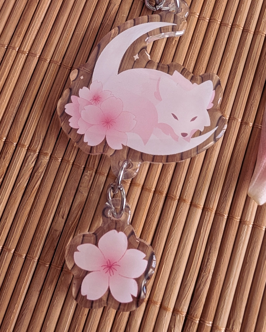 Cherryblossom Wolf Acryl Anhänger