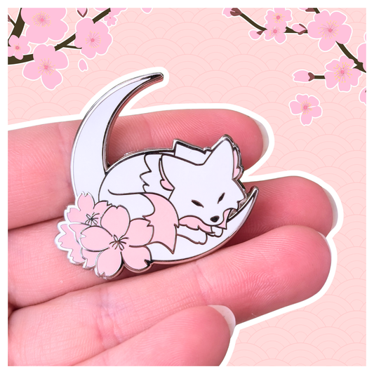Cherryblossom Wolf Hard Enamel Pin