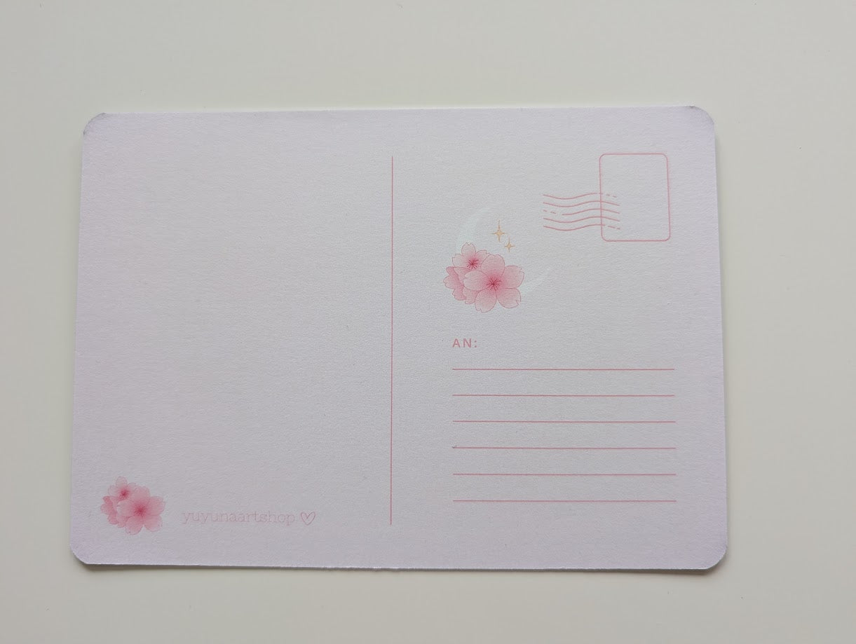 Cherryblossom Wolf Postkarte