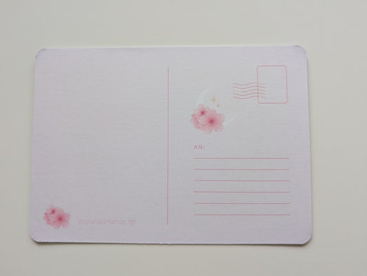 Cherryblossom Wolf Postkarte