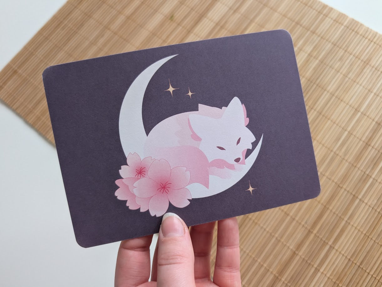 Cherryblossom Wolf Postkarte