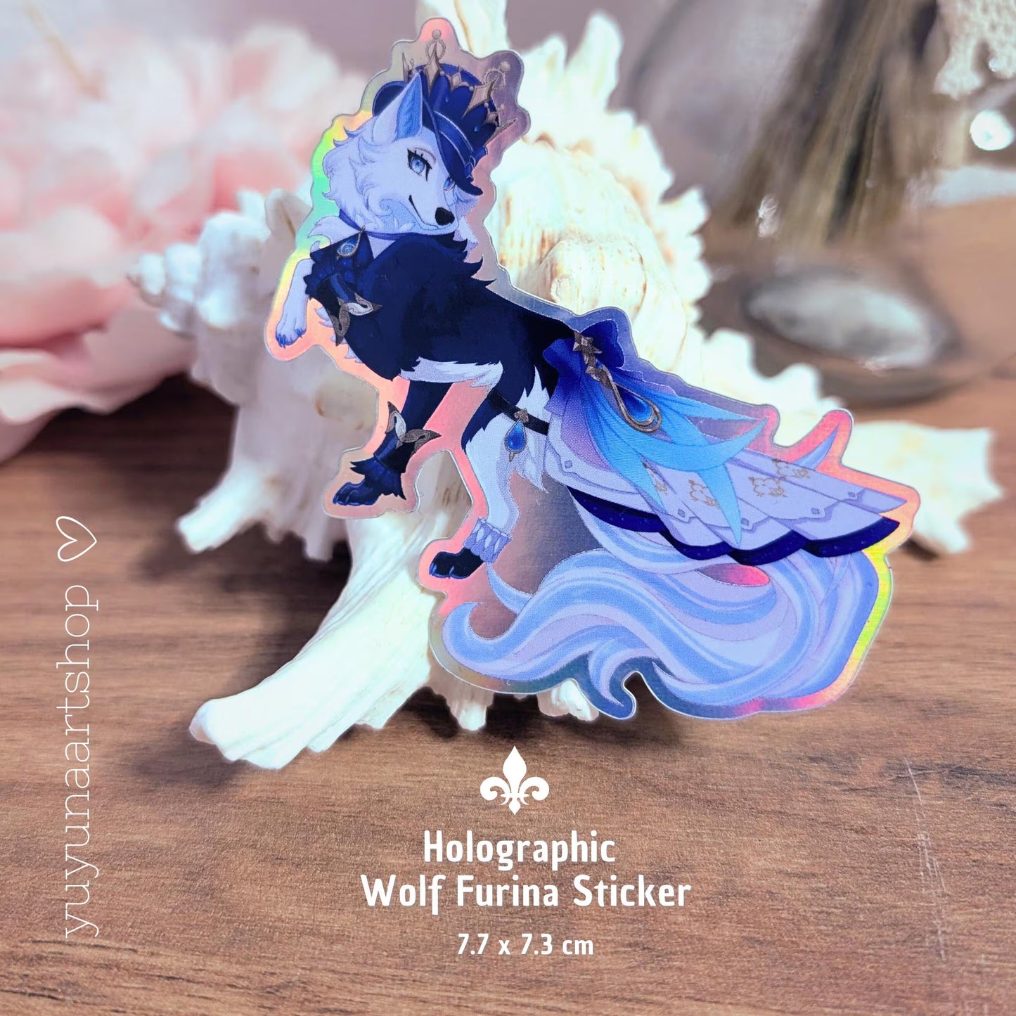 Holographischer Wolf Furina Sticker