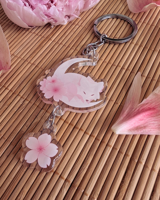 Cherryblossom Wolf Acryl Anhänger