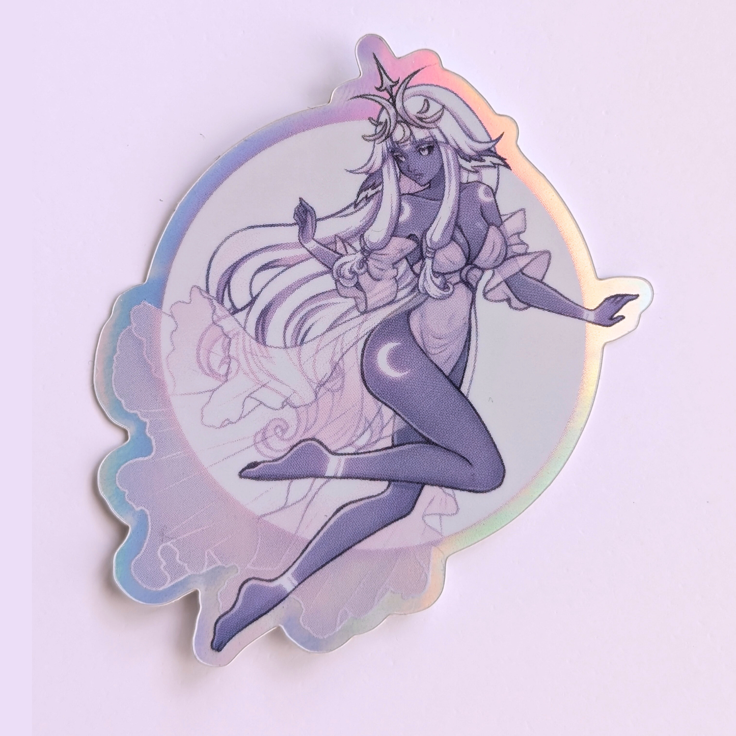 Holografischer Moon Goddess Sticker
