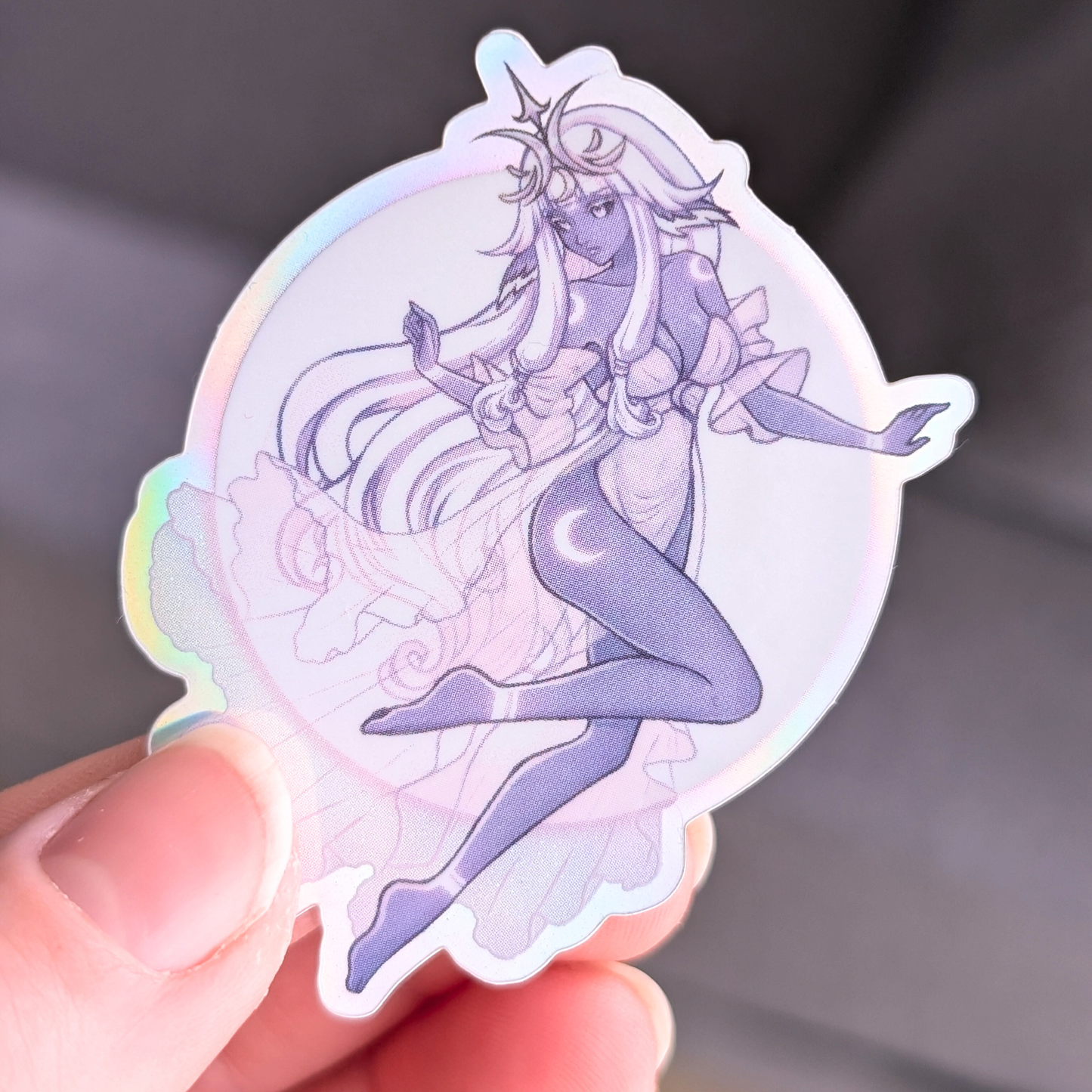 Holografischer Moon Goddess Sticker