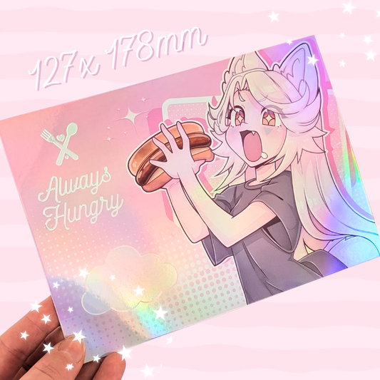 Holografische Anime Art Karte "Always Hungry"