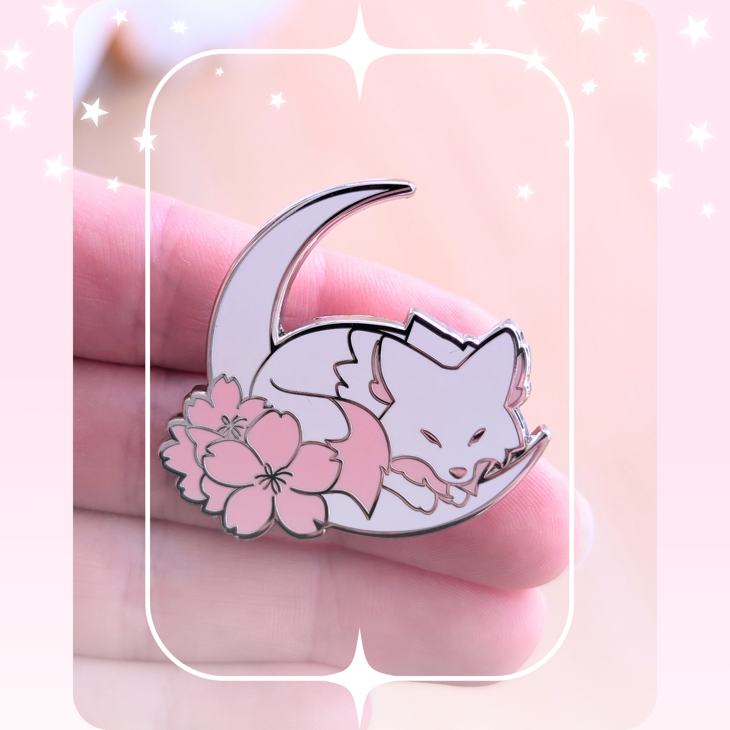 Cherryblossom Wolf Hard Enamel Pin