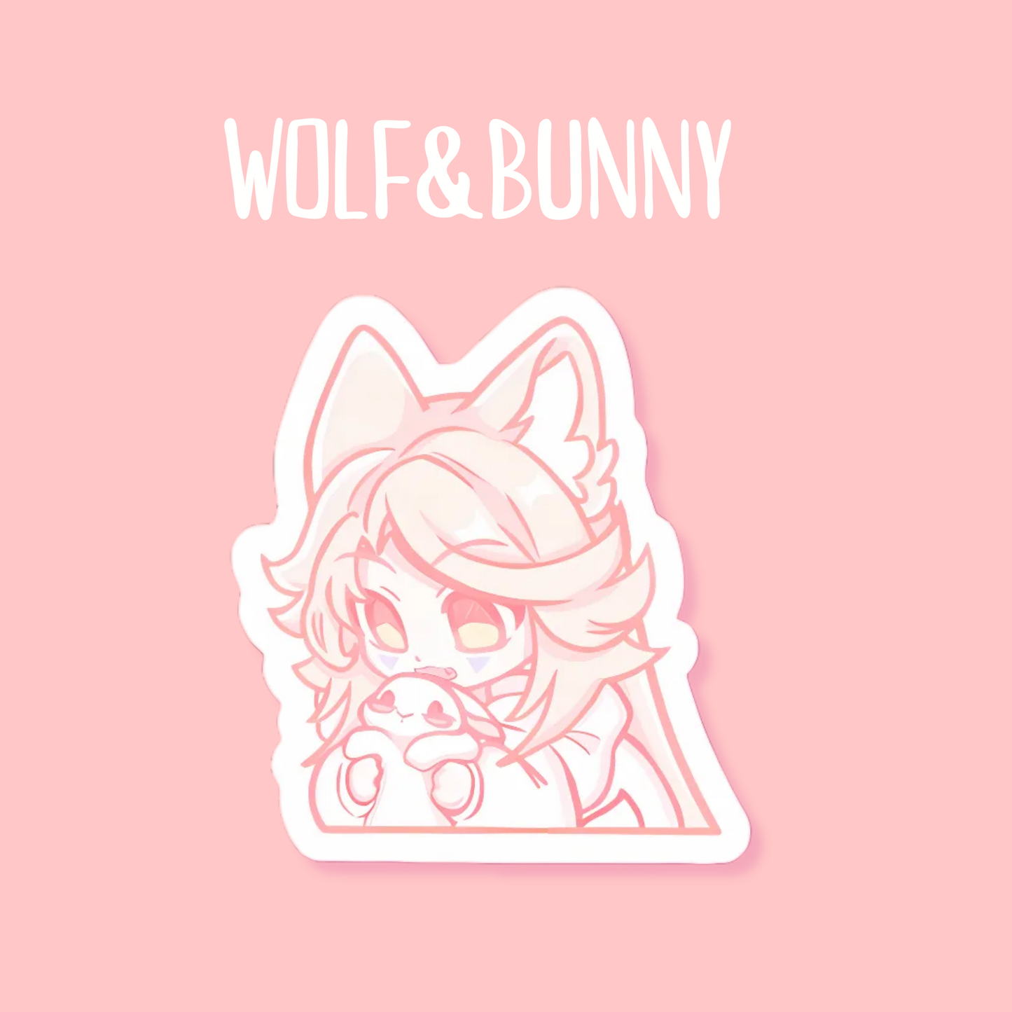Kawaii Wolf & Bunny Acryl Anhänger