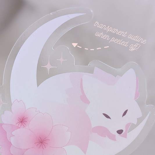 Transparenter Cherryblossom Wolf Sticker