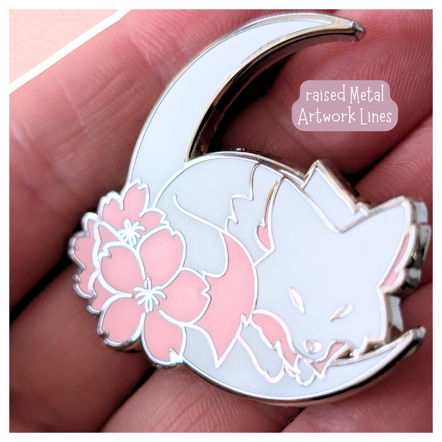 Cherryblossom Wolf Hard Enamel Pin