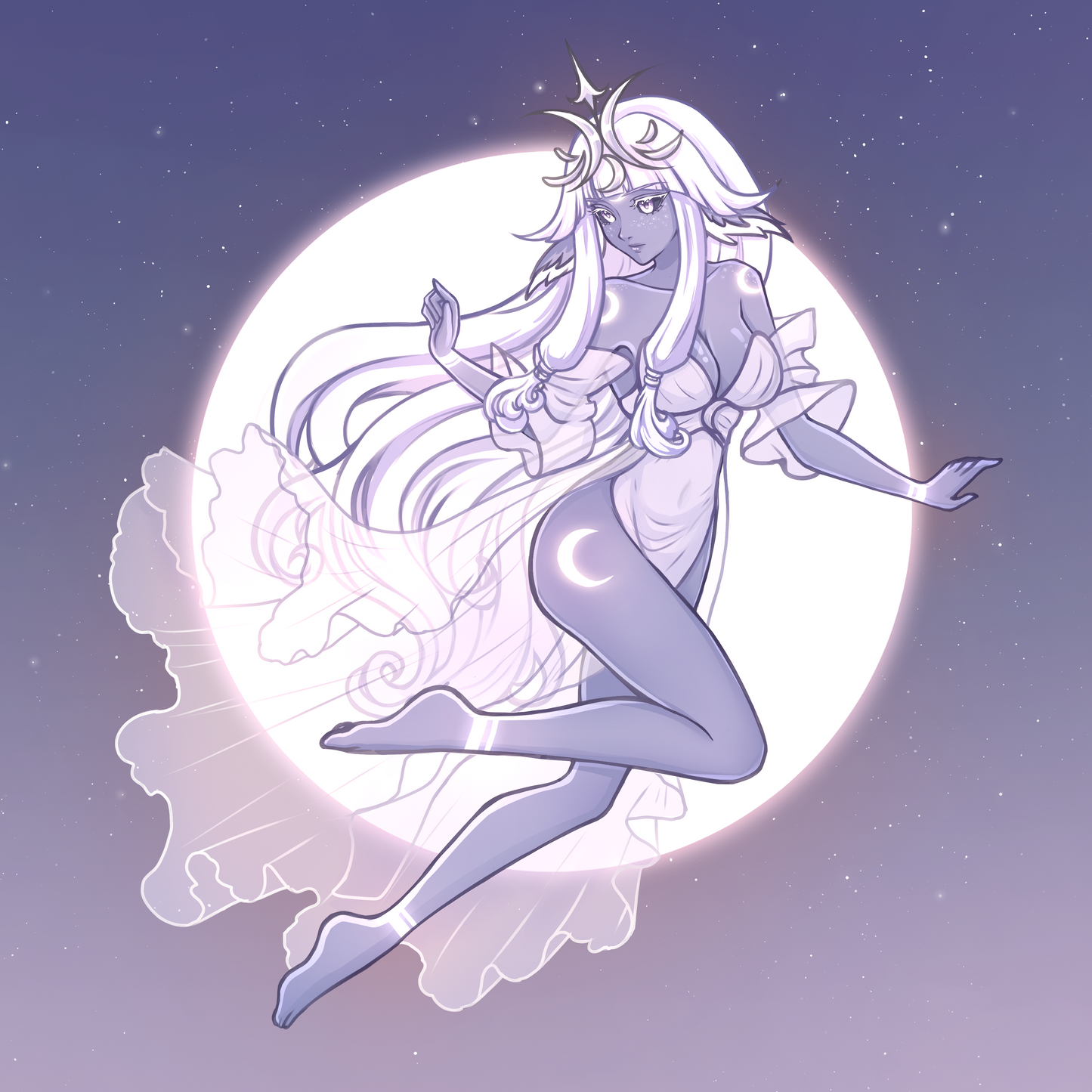 Lune Moon Goddess Art Print