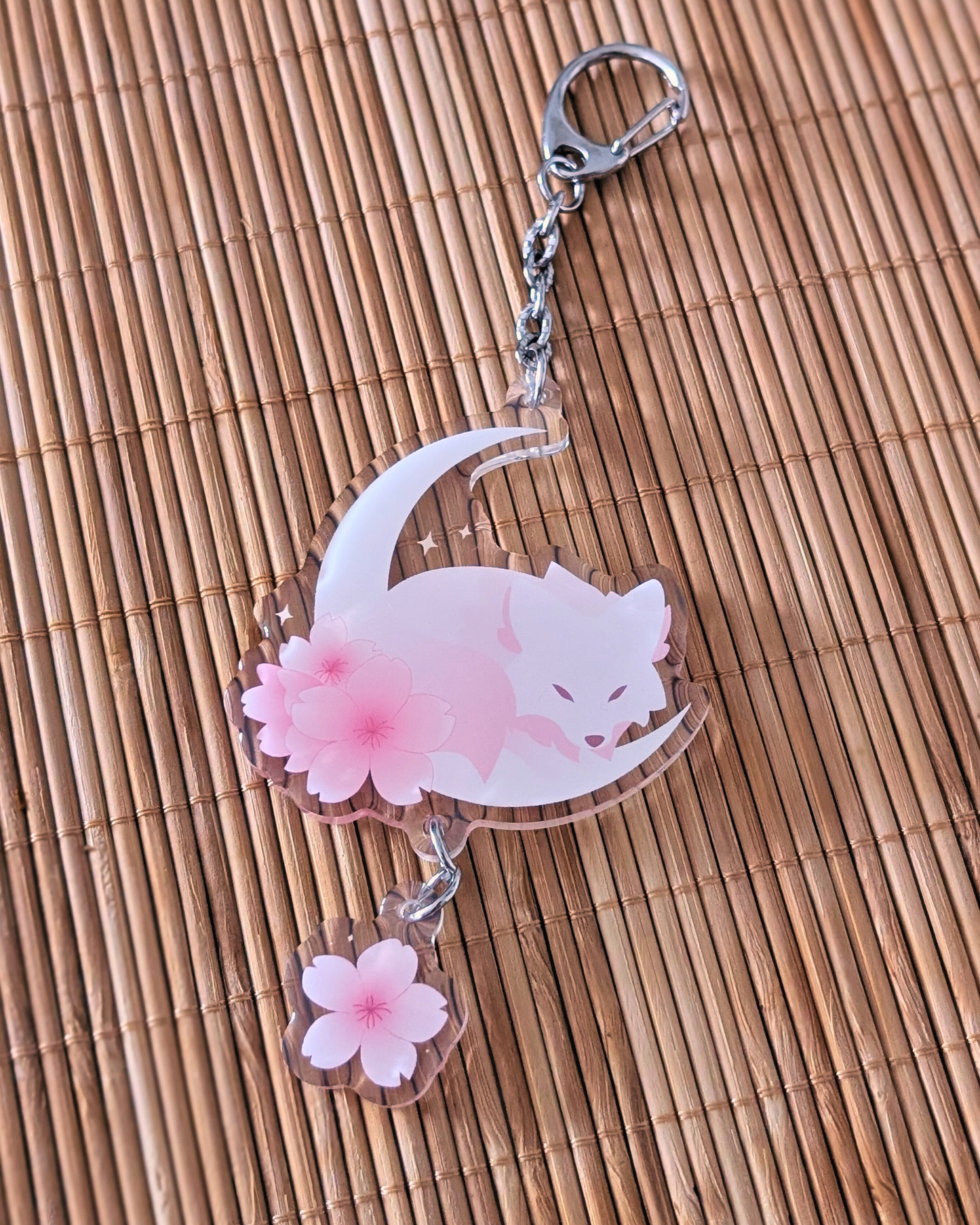 Cherryblossom Wolf Acryl Anhänger